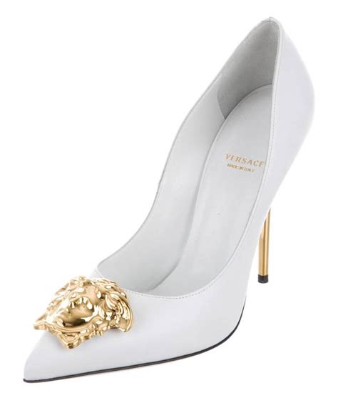 white versace pumps